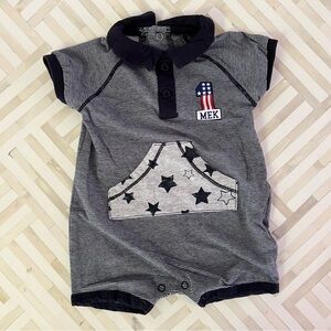 MEK Navy Stripes & Star Pocket Shortie, 6mo